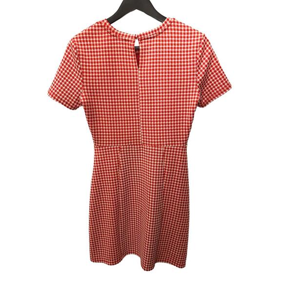 Zara Red/White Gingham Mini Dress Women's Medium - Picture 3 of 9